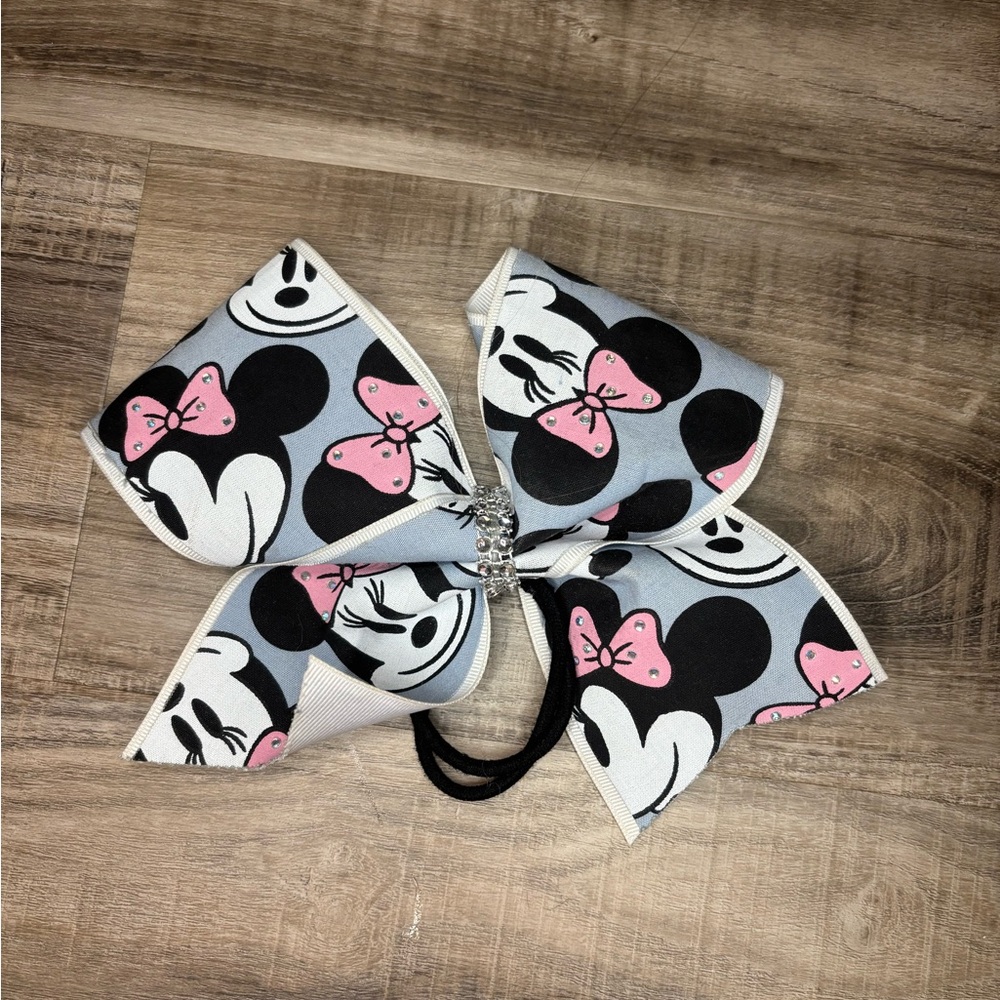 Minnie Mouse Pink and Gray Hair Bow